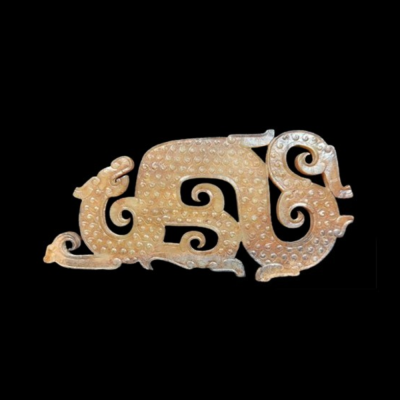 古玉石 高古玉 天然石 彫刻 龍紋 古玉石 高古玉 天然石 彫刻 龍紋 旧藏·高古玉螭龙